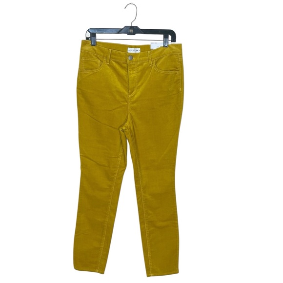 NWT LOFT Mustard Yellow High Rise Skinny Corduroy Pants - Picture 1 of 13